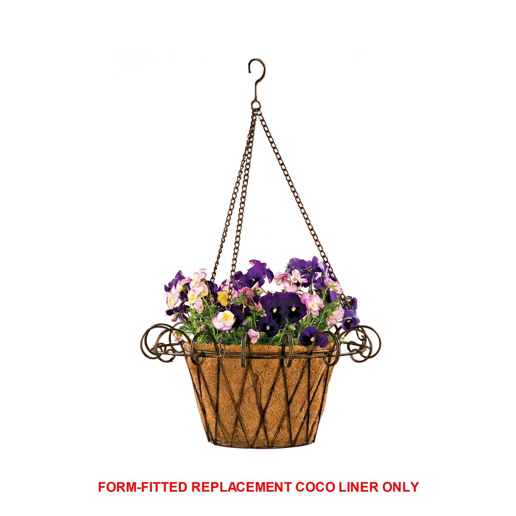 Deer Park Ironworks Replacement Coco Liner for French Hanging Basket (BA131)