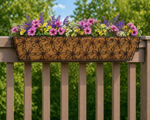 Deer Park Ironworks Large Multi-Daisy Window Box w/ Coco Liner