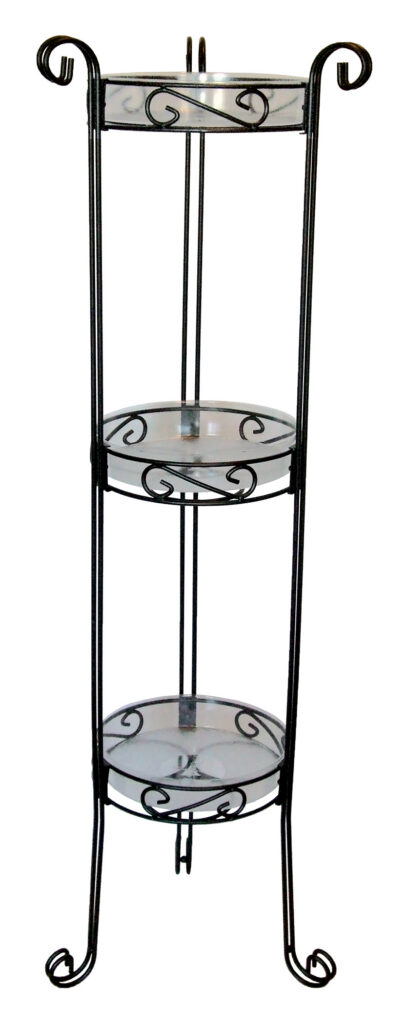Deer Park Ironworks 3 Tier Planter Stand w/ Heavy Duty Plastic Trays