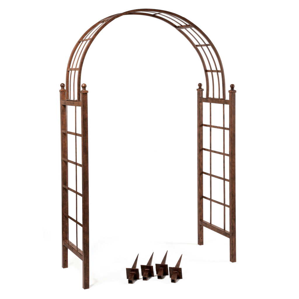 Deer Park Ironworks Lattice Arch w/ Ground Stks